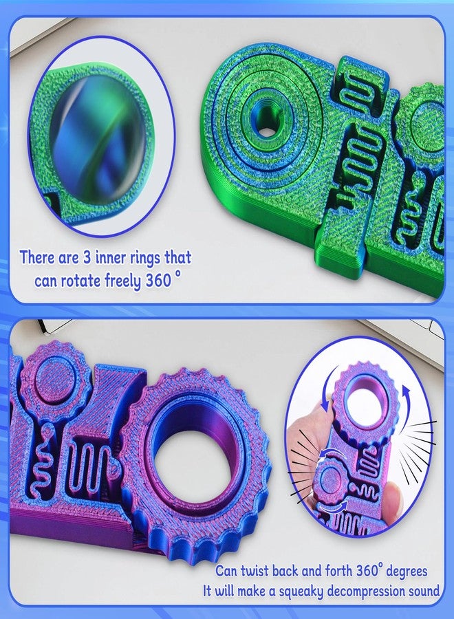 oyeftp 2026 New 3D Printed Fidget Ring Toys, 5-in-1 3D Printed Gear Ball Stress Sensory Toy, Mindful Meditation Gear Toys for Stress and Anxiety Relief, Back to School Supplies Fidget Toy for Teens Adults - Image 3